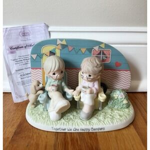 Precious Moments "Together We Are Happy Campers" Bisque Porcelain Figure Limited